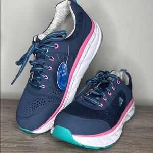 Nurse Mates Align Blue and Pink Medical/Work Shoes with Breathable Mesh